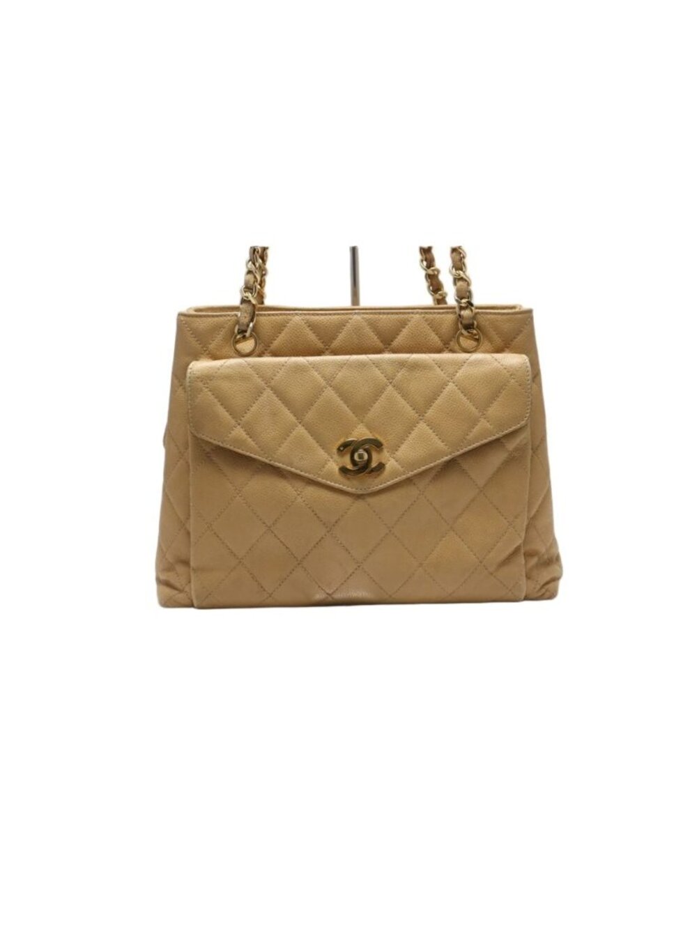 Chanel Stand Quilted Caviar Leather GD Che Handbag